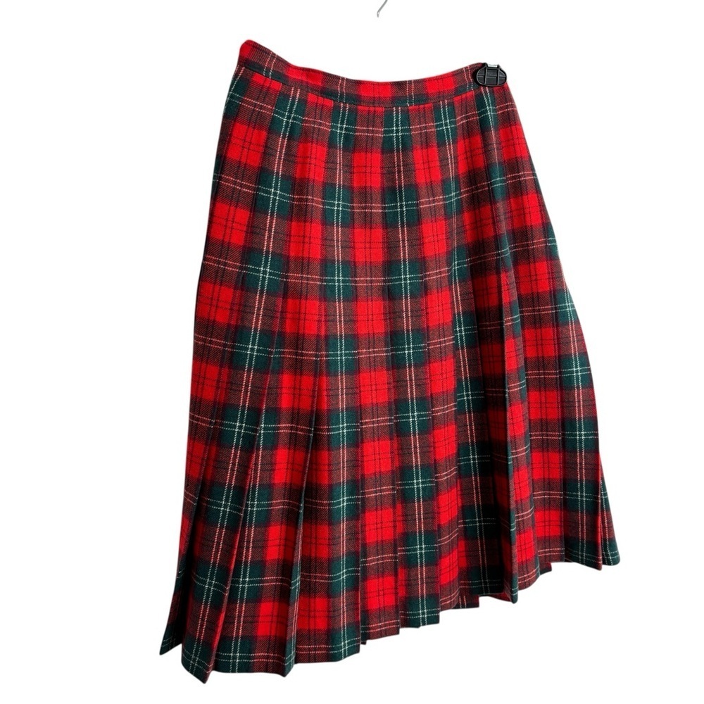 VTG Pendleton Tartan Plaid Skirt Pure Wool Pleated Long Made in USA 10 Petite - Picture 14 of 16